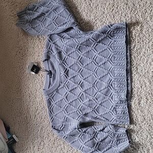 Grey Crop Very J Knit Sweater